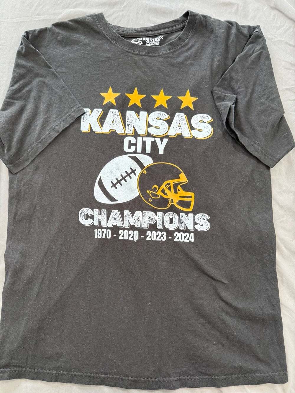 Printbox Originals Kansas City Champions 1970-2020-2023-2024 Black T-Shirt